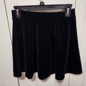 Elastic Black Mini Skater Skirt